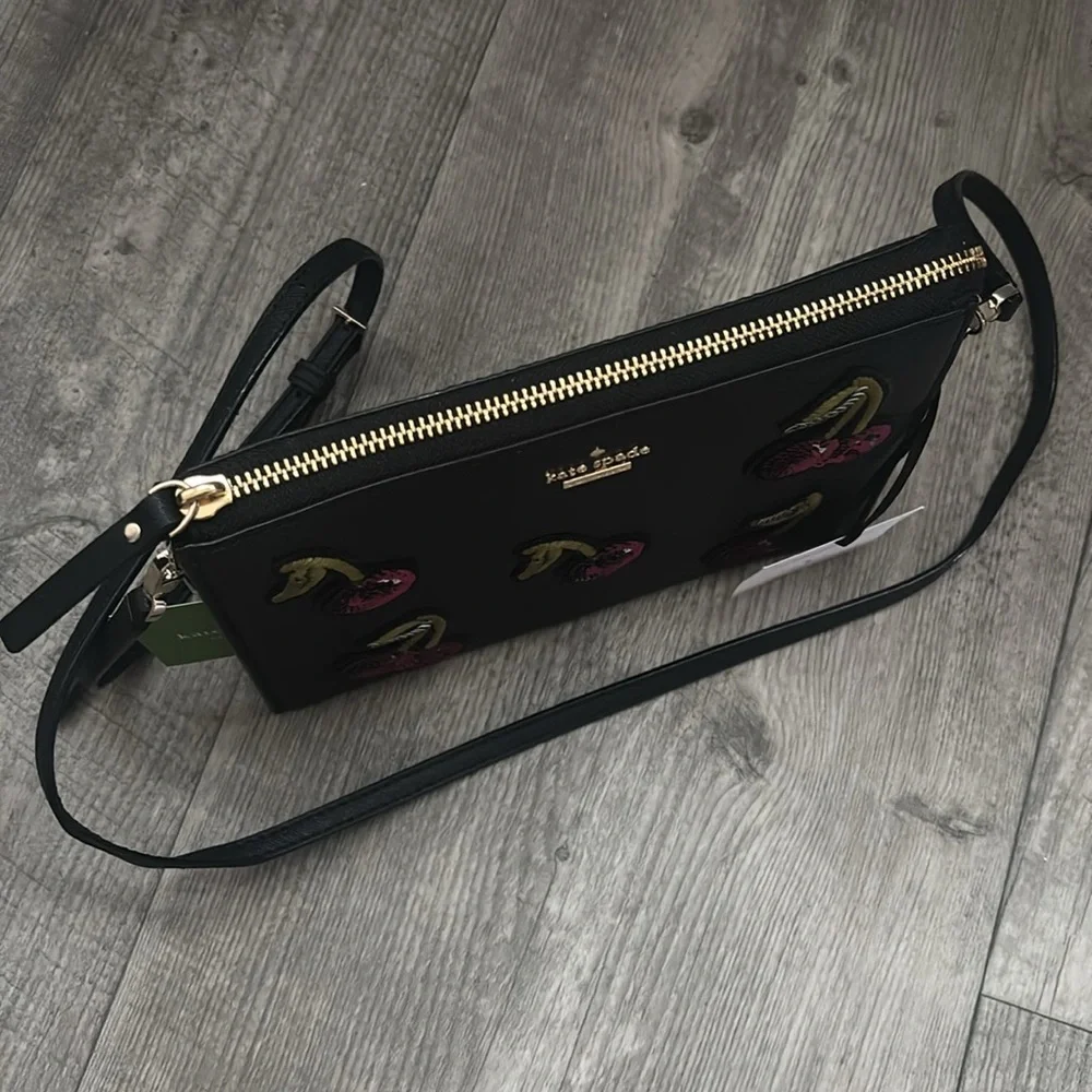 NWT Kate Spade Ma Cherie Sequined Cherry & Black Crossbody w/Branded Dustbag - Picture 7 of 9